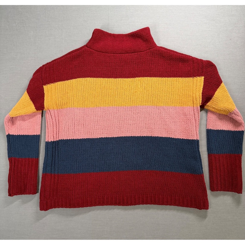 Catherine Wide Striped Pullover Boxy Sweater Knit Colorblock Top Large Chunky